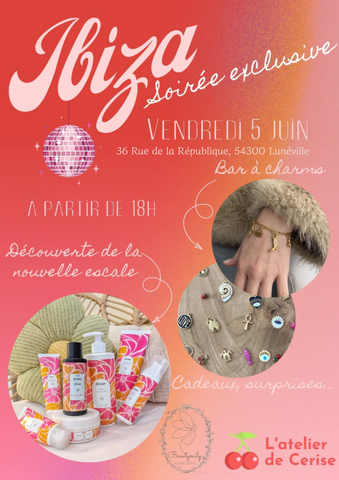 Atelier Charms - Soirée Ibiza - Atelier De Cerise X Beautymily - Lunéville